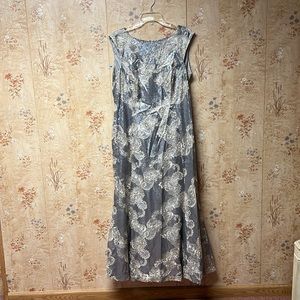 Silver and taupe maxi formal dress